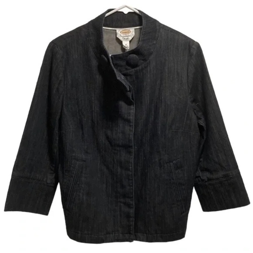 Talbots Black Blazer With Unique Button Accent - image 1